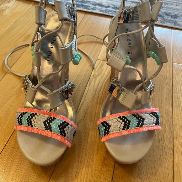 Madden Girl cork platform wedge sandals - Picture 8 of 9